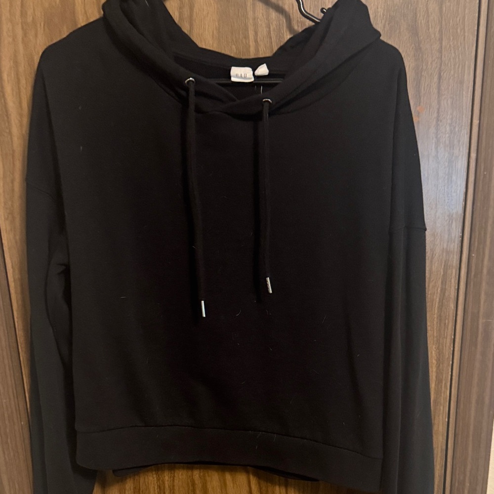 GAP Black Cropped Hoodie Sweater